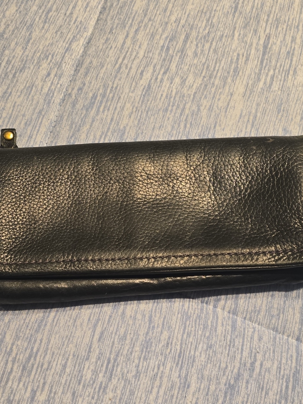 Fossil Black Pebbled Leather Wristlet Clutch